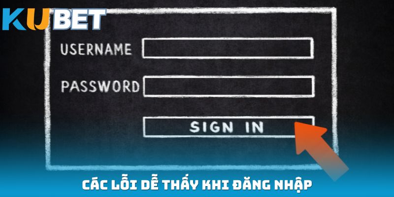 Các lỗi dễ thấy khi đăng nhập